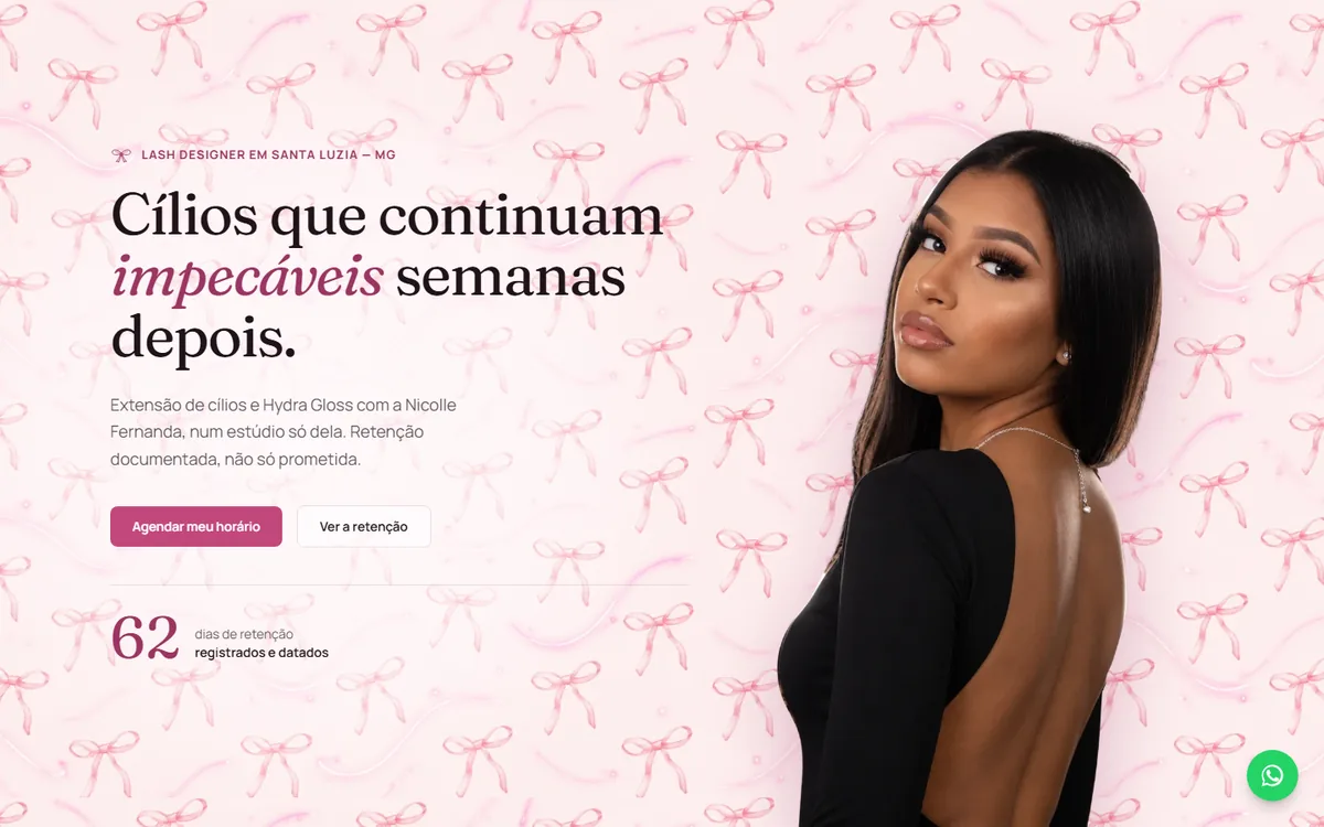 Site nicolleefbeauty.gfseopro.workers.dev aberto no computador